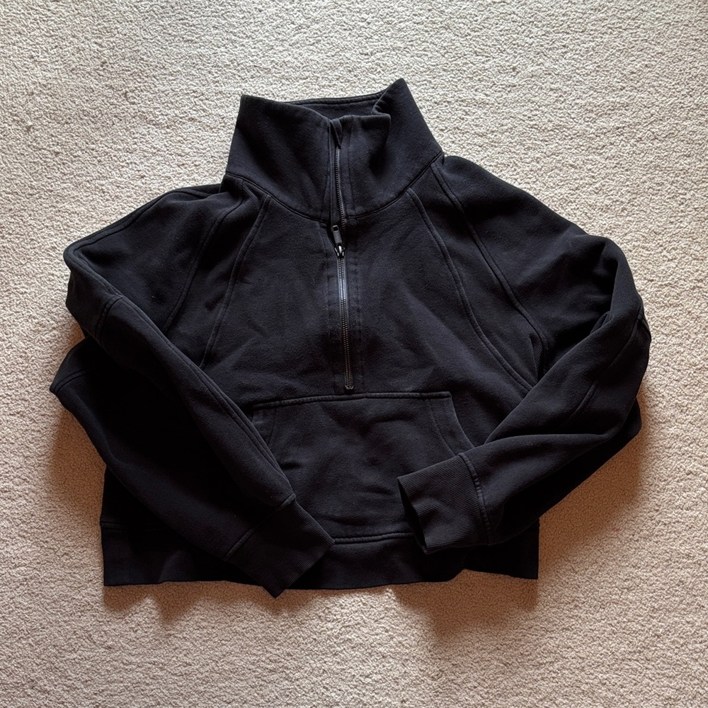 Lululemon Scuba Oversized Black Half-Zip Funnel Neck Pullover